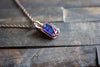 Shades of Green and Purple Dichroic Glass Pendant with Copper Wire Wrapping