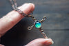 Woven Copper Cross with Light Blue Fused Glass Accent