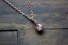 Aqua Fused Glass Mini Pendant with Copper Wire Wrapping