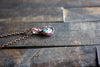 Aqua Fused Glass Mini Pendant with Copper Wire Wrapping