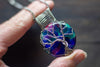 Sterling Silver Tree of Life Pendant with Multi-colored Fused Glass