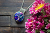 Sterling Silver Tree of Life Pendant with Multi-colored Fused Glass