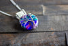 Sterling Silver Tree of Life Pendant with Multi-colored Fused Glass