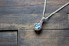 Sterling Silver Mini Pendant with Blue and Amber Fused Glass Accent