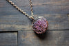 Copper Bird's Nest Pendant with Red Glass Beads