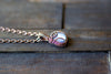 Ice Blue Fused Glass Mini Pendant with Copper Wire Wrapping