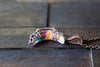 "Shades of the Desert" Crescent Moon Pendant with Copper Wire Wrapping