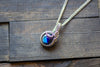 Shades of Blue Fused Glass and Sterling Silver Mini Pendant