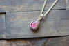 Bright Pink Fused Glass and Sterling Silver Mini Pendant
