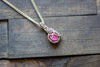 Bright Pink Fused Glass and Sterling Silver Mini Pendant