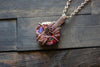 Summer Confetti Fused Glass Ring and Copper Wire Pendant
