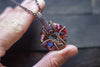 Summer Confetti Fused Glass Ring and Copper Wire Pendant