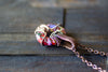 Summer Confetti Fused Glass Ring and Copper Wire Pendant
