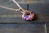 Summer Confetti Fused Glass Ring and Copper Wire Pendant
