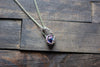 Sterling Silver Mini Pendant with Deep Blue Fused Glass Accent