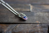 Sterling Silver Mini Pendant with Deep Blue Fused Glass Accent