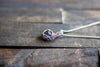 Sterling Silver Mini Pendant with Deep Blue Fused Glass Accent