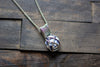 Silver, Blue, and White Crisscross Sterling Silver Wire Wrapped Pendant