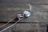 Silver, Blue, and White Crisscross Sterling Silver Wire Wrapped Pendant
