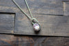 Sterling Silver Mini Pendant with Iridescent White Fused Glass Accent