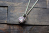 Sterling Silver Mini Pendant with Iridescent White Fused Glass Accent