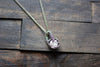 Sterling Silver Mini Pendant with Iridescent White Fused Glass Accent