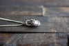 Sterling Silver Mini Pendant with Iridescent White Fused Glass Accent