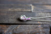 Sterling Silver Mini Pendant with Iridescent White Fused Glass Accent