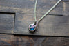 Sterling Silver Mini Pendant with Blue Fused Glass Accent