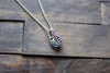 Sterling Silver Mini Pendant with Blue Fused Glass Accent