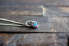 Sterling Silver Mini Pendant with Blue Fused Glass Accent