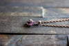 Blue-Black Fused Glass Mini Pendant with Copper Wire Wrapping