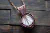 Deep Blue Fused Glass and Copper Wire Wrapped Tree of Life Pendant