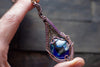 Shades of Blue and White Statement Copper Pendant