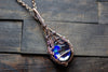 Shades of Blue and White Statement Copper Pendant