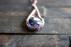 Shades of Blue and White Statement Copper Pendant