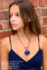 Deep Blue Fused Glass and Copper Wire Wrapped Tree of Life Pendant