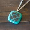 Fused Glass Pendant with Geometric Silk Screen Decals